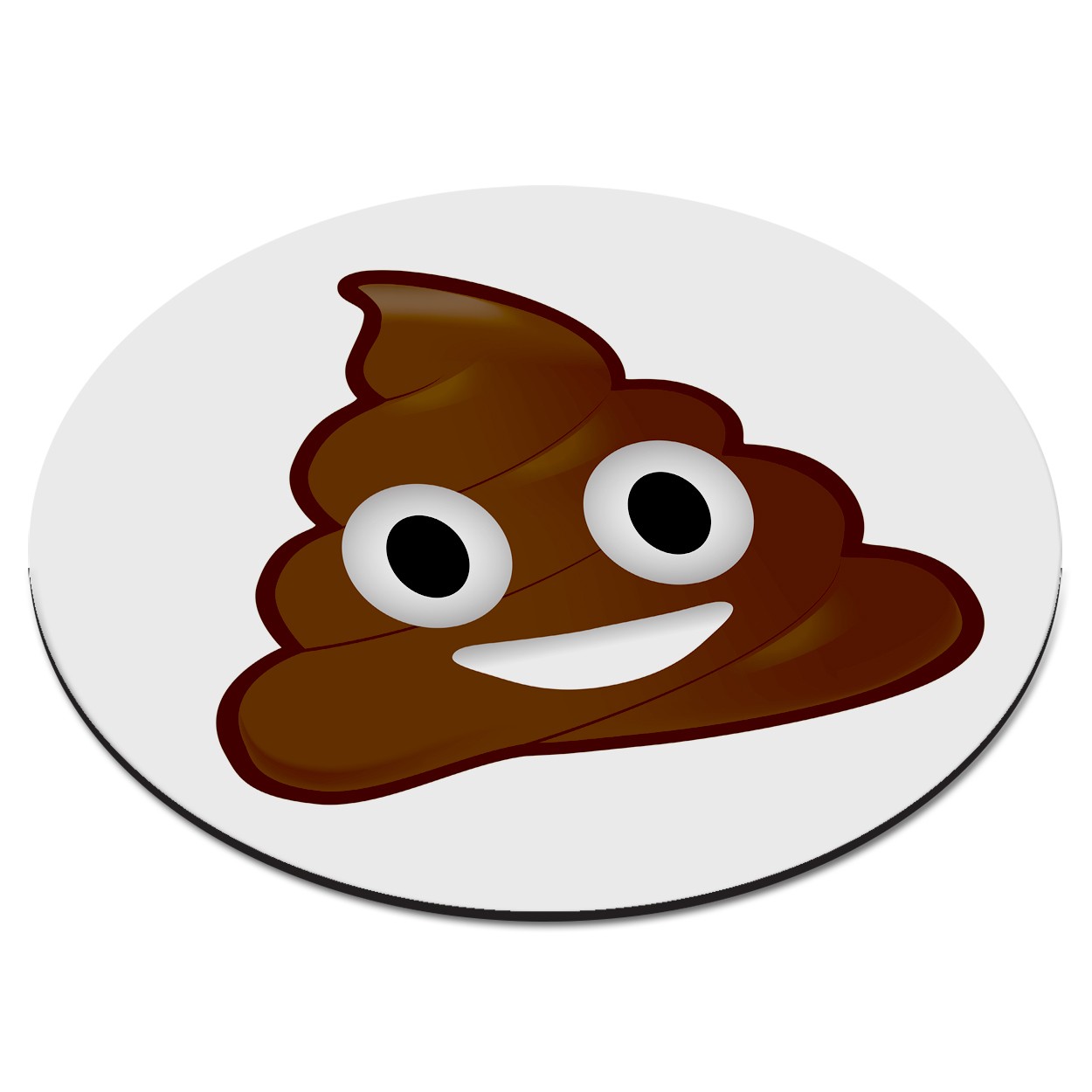 Emoji Poop Poo Smiley Face Circular PC Computer Mouse Mat Pad