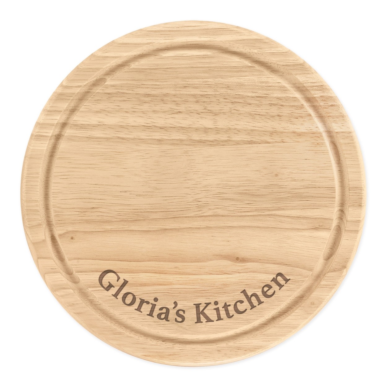 Personalised Wooden Chopping Cheese Board Round 25cm Custom Name Kitchen Bottom