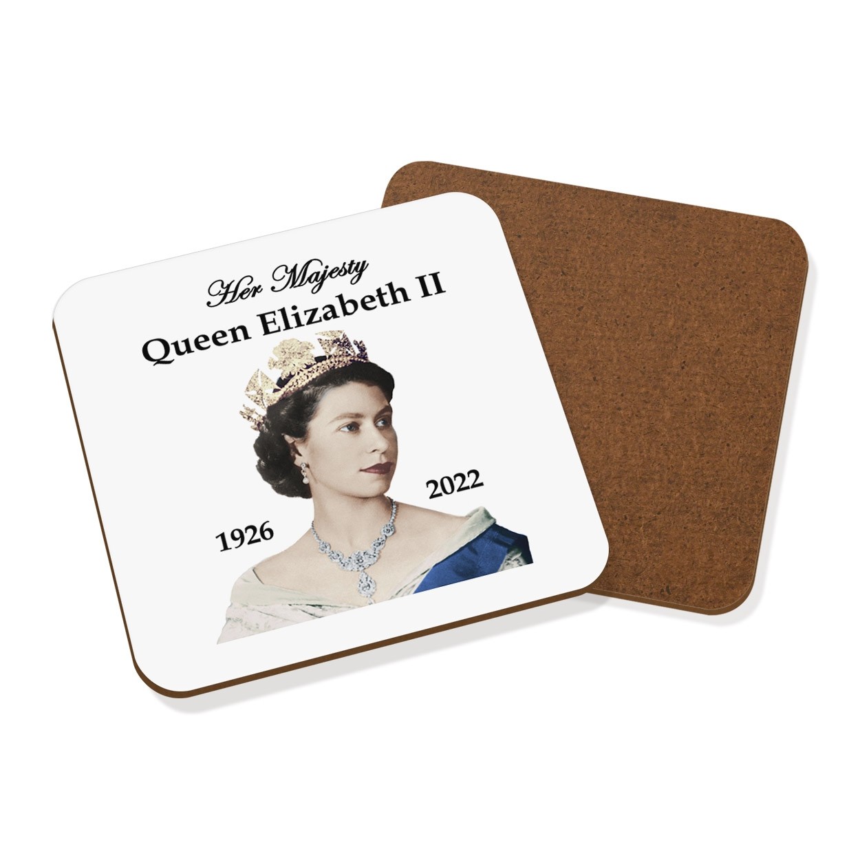 Her Majesty Queen Elizabeth II 1926 - 2022 Coaster Drinks Mat Commemorative Gift 