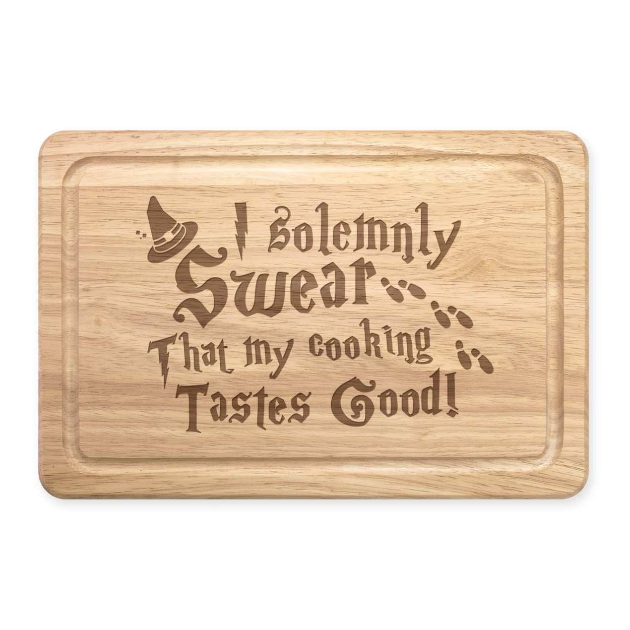 I Solemnly Swear That My Cooking Tastes Good Rectangular Wooden Chopping Board