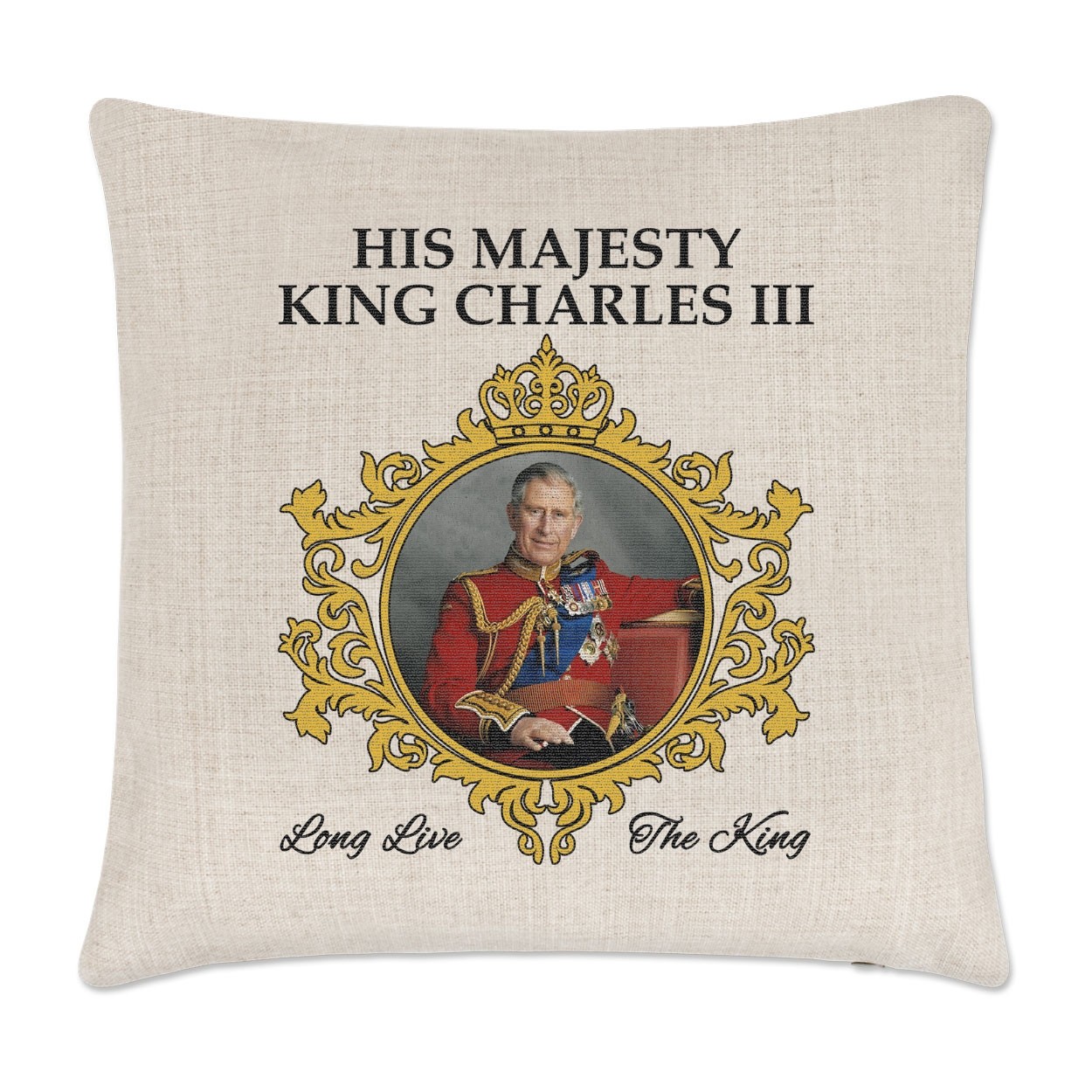 King Charles III 2022 Cushion Cover Commemorative Gift His Majesty