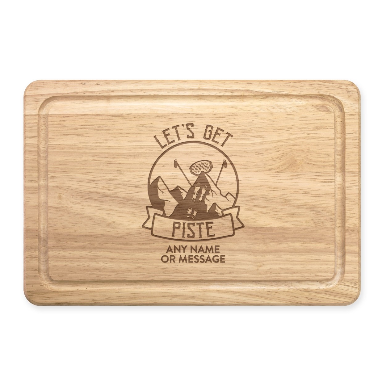 Personalised Let's Get Piste Pissed Skiing Board Rectangular Wooden Chopping Board Charcuterie Cheese Meat Serving Board Christmas Custom