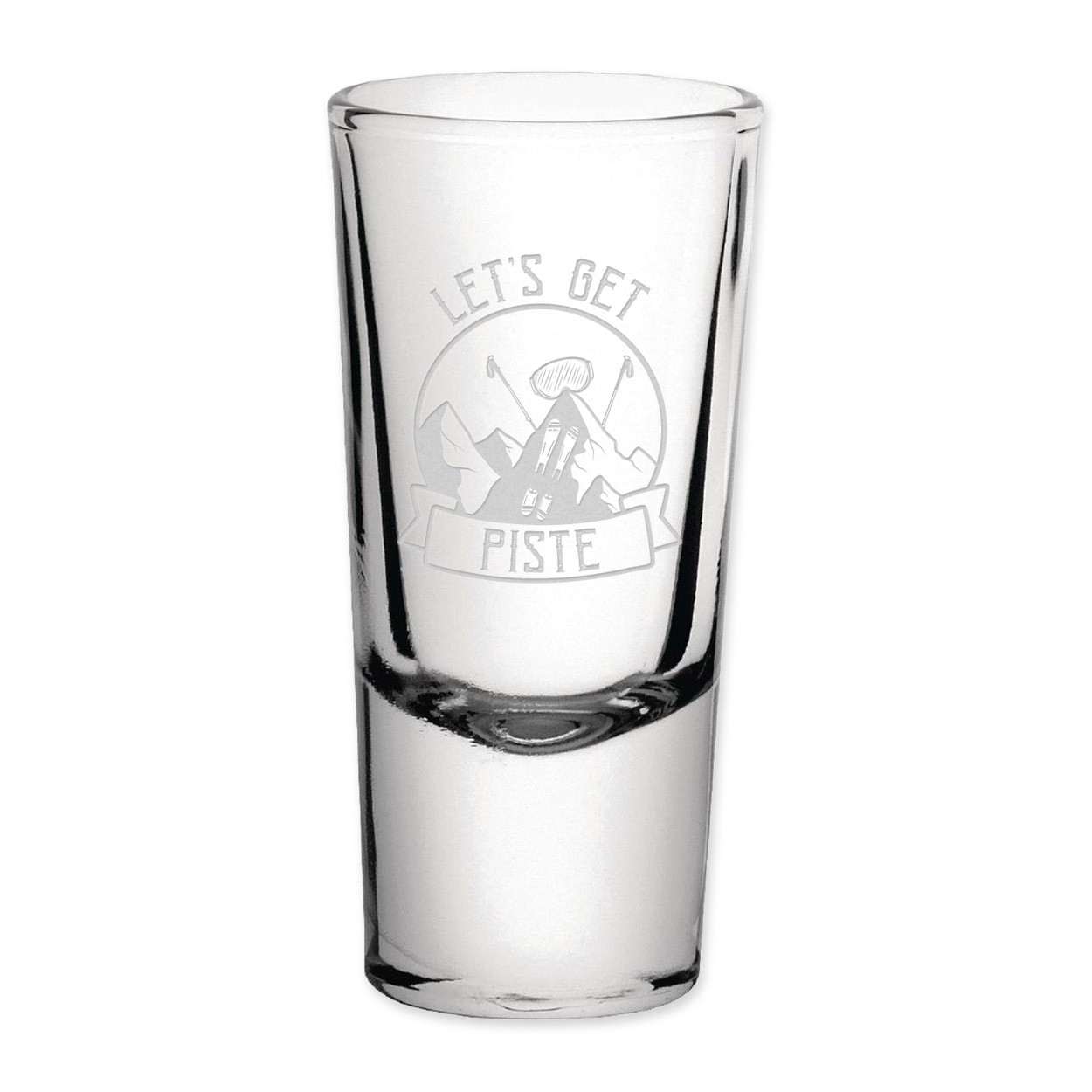 Let's Get Piste Skiing Shot Shooter Glass Name Initials Single 25ml Birthday For Tequila Rum Gin Whisky Wedding Stag Hen Do Custom 