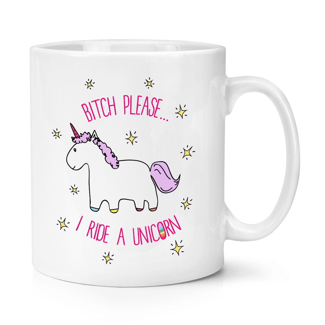 Lila Bitch Please I Ride A Unicorn 10oz Mug Cup