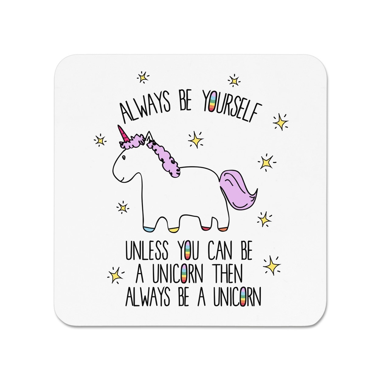 Lila Unicorn Always Be Yourself Fridge Magnet