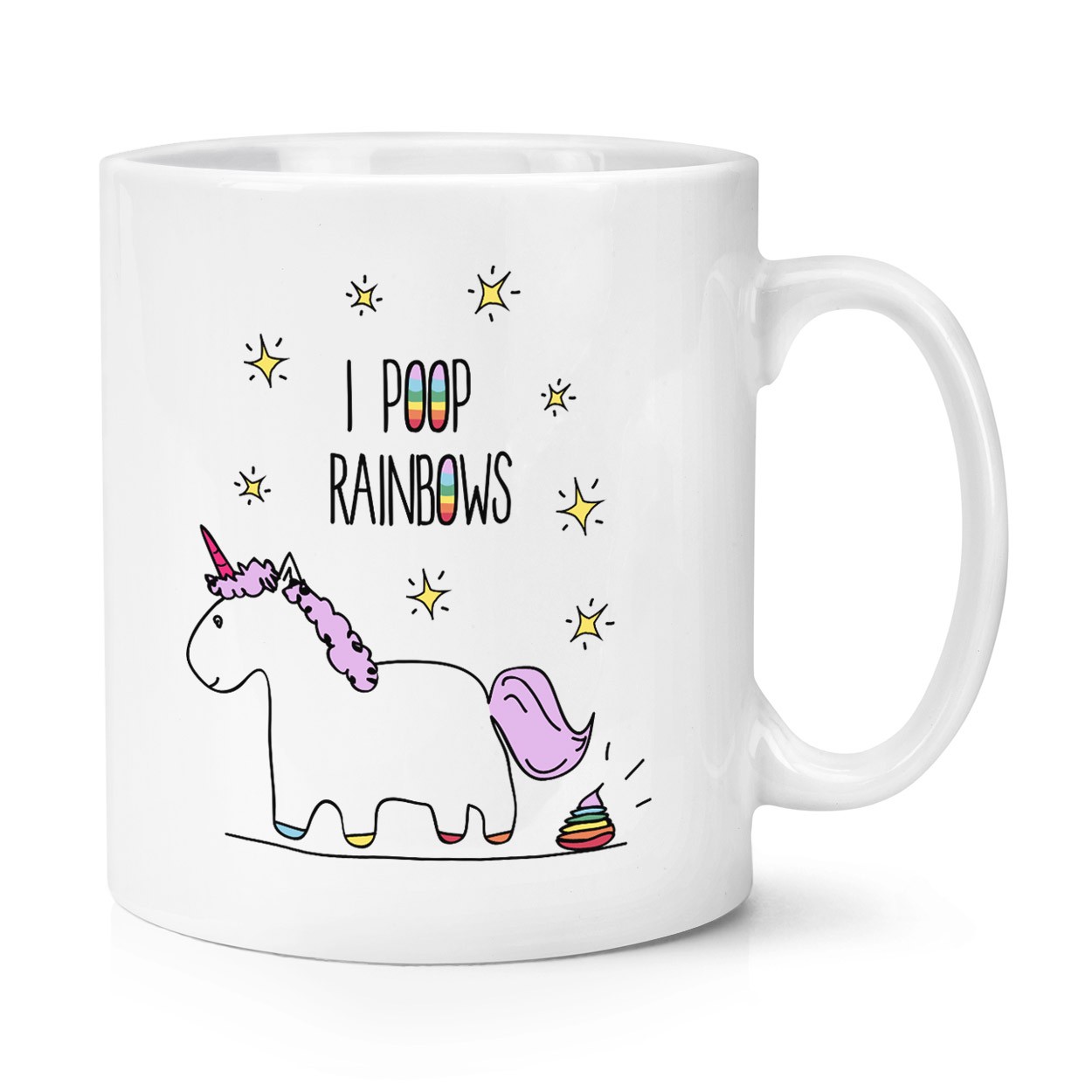 Lila Unicorn I Poop Rainbows 10oz Mug Cup