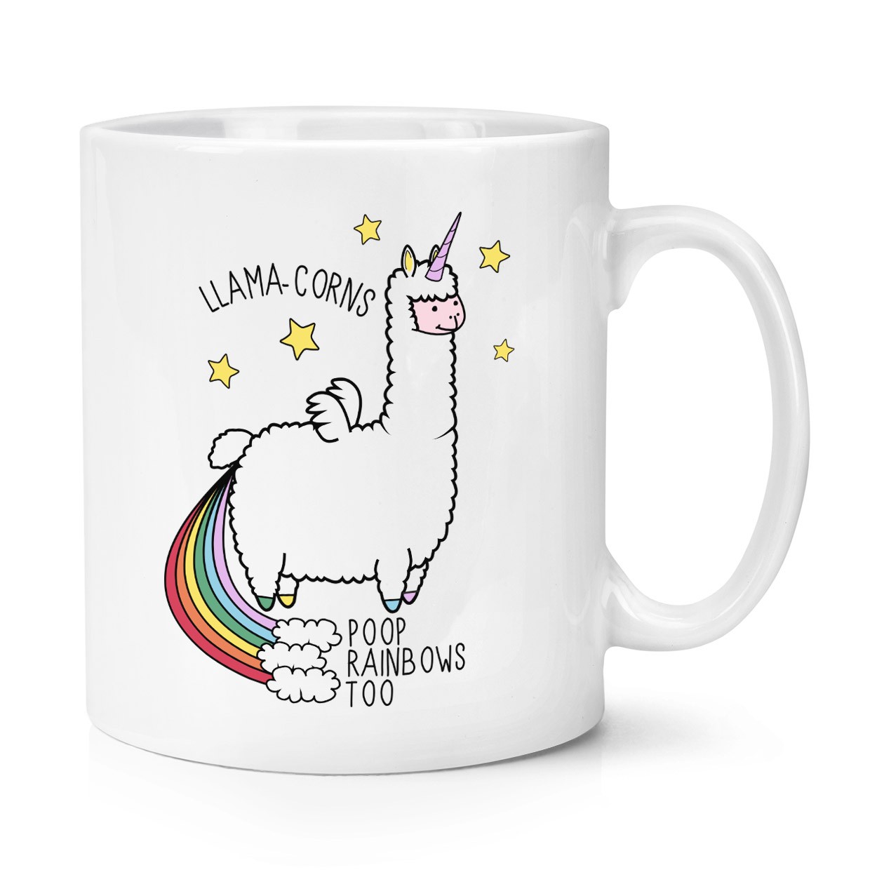 Llama-corns Poop Rainbows Too 10oz Mug Cup 