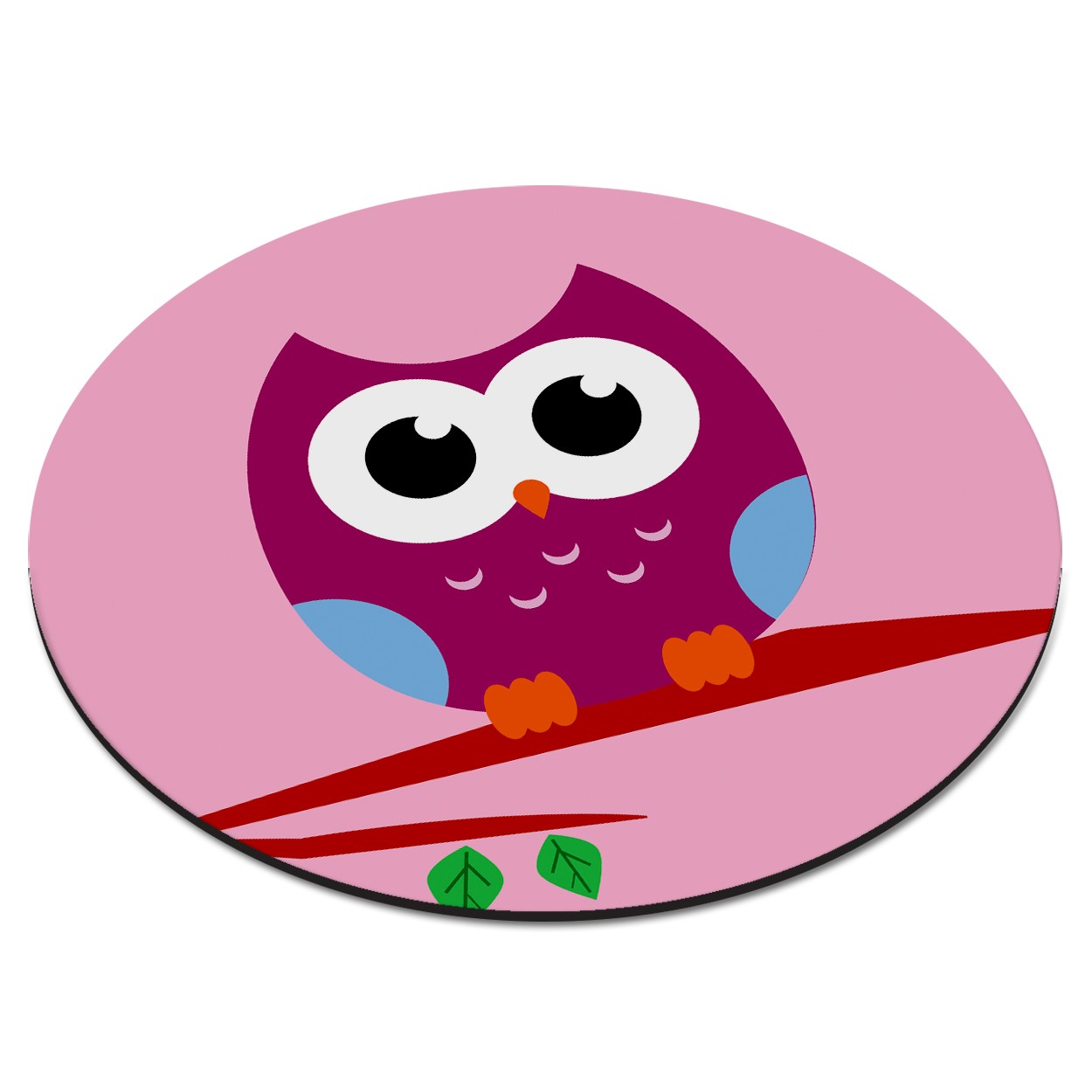 Owl In Tree Purple Circular PC Computer Mouse Mat Pad