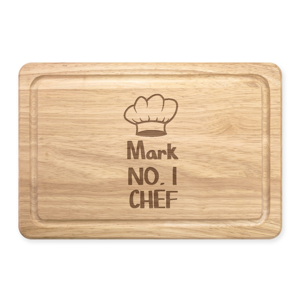 Personalised Name No.1 Chef Rectangular Wooden Chopping Board Custom 