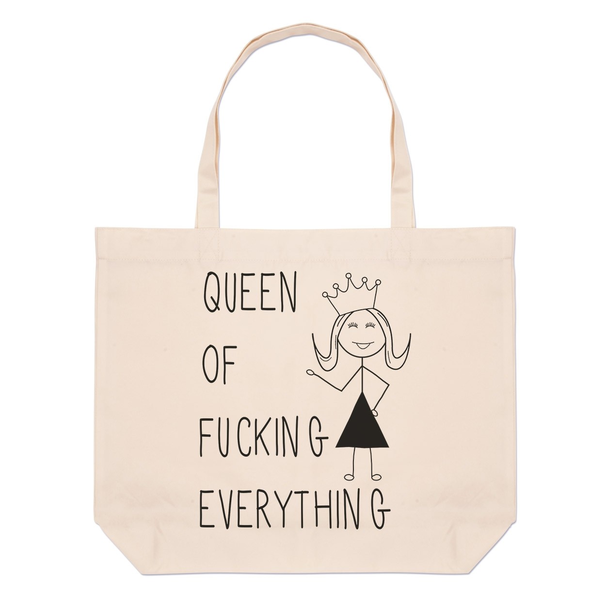 Queen Of F-king Everything Quote Large Beach Tote Bag