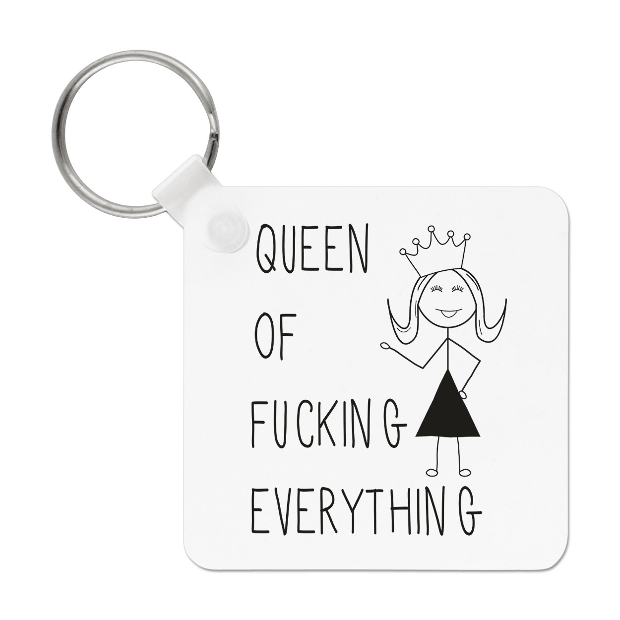 Queen Of F-king Everything Quote Keyring Key Chain