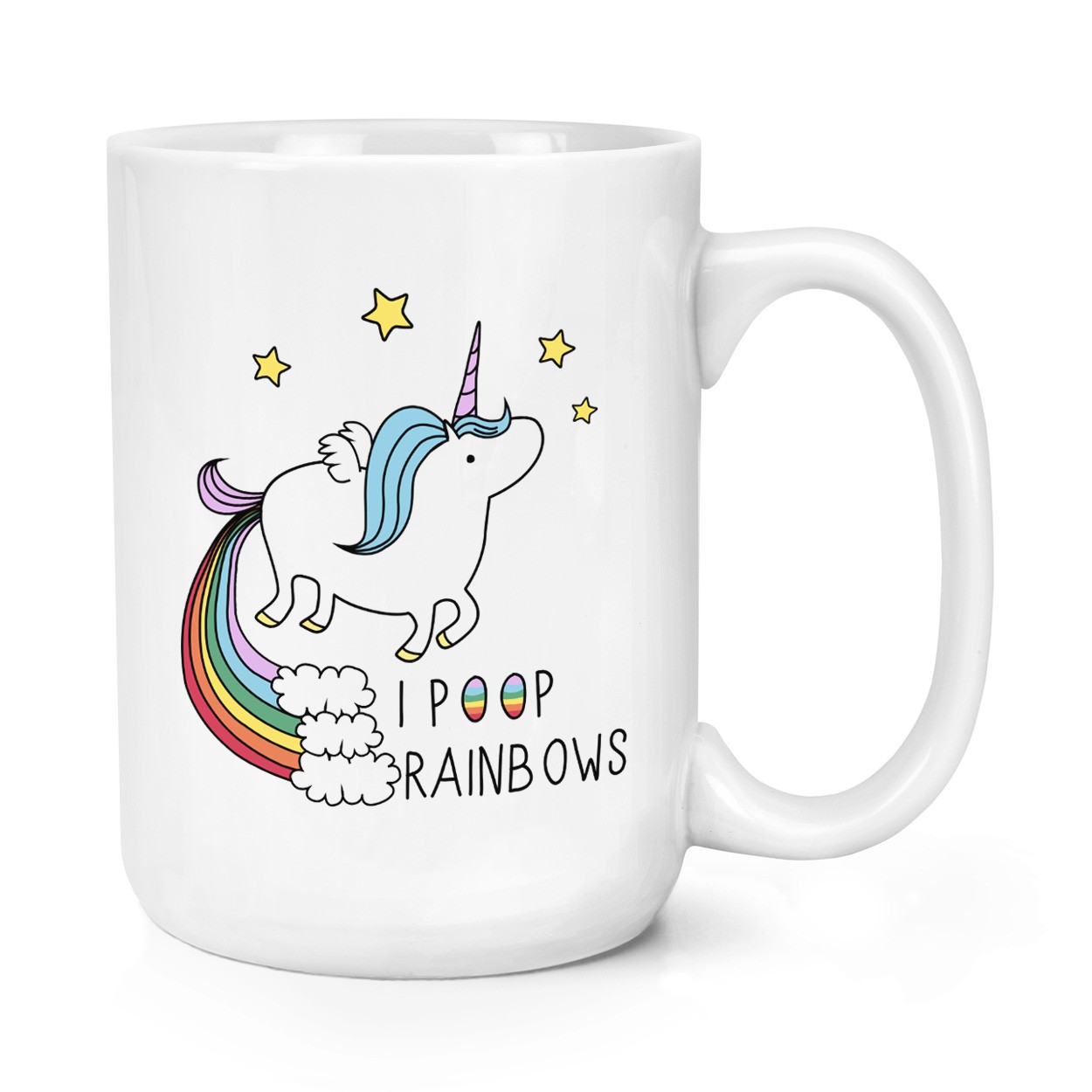 Unicorn I Poop Rainbows 15oz Large Mug Cup