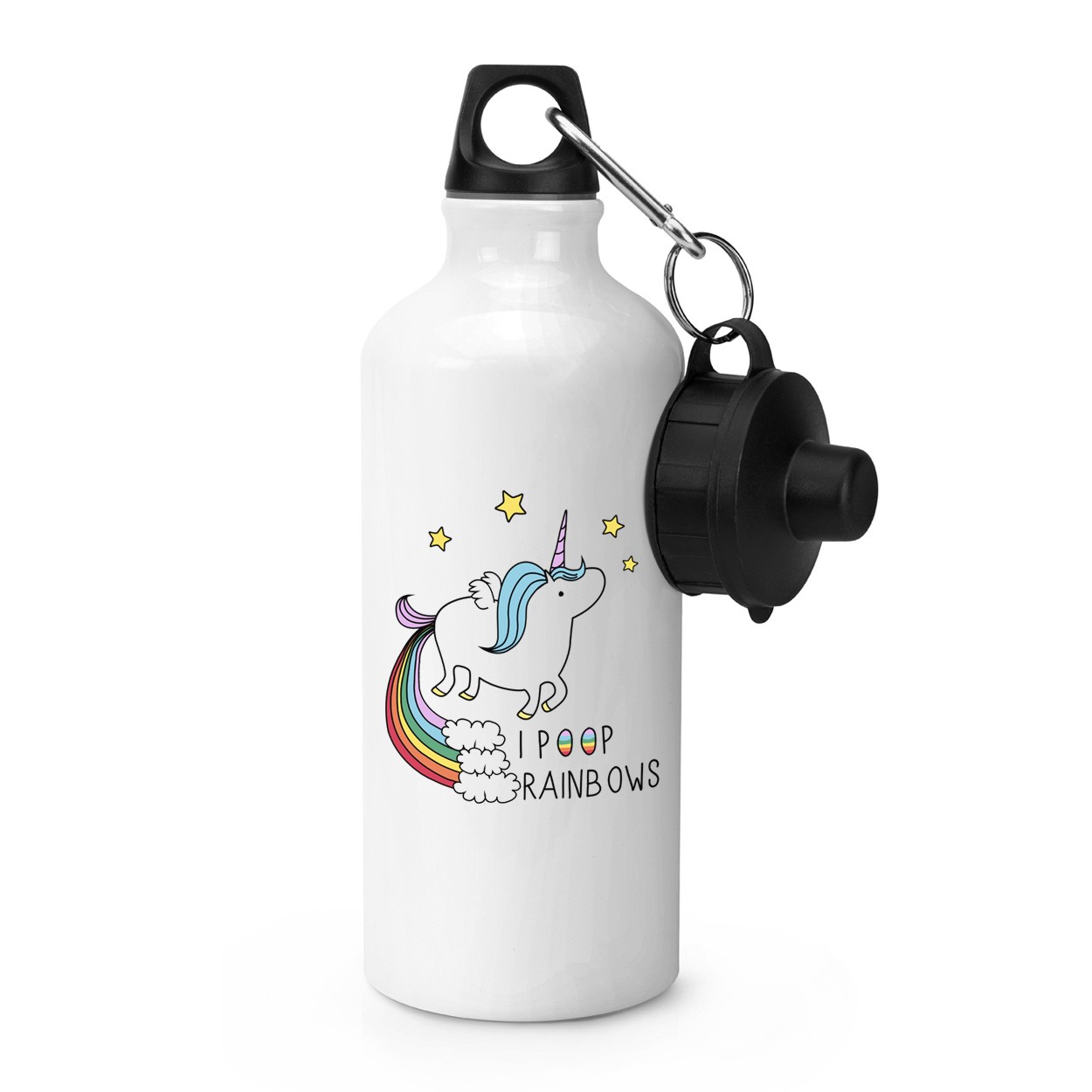 Unicorn I Poop Rainbows Sports Water Bottle 600ml