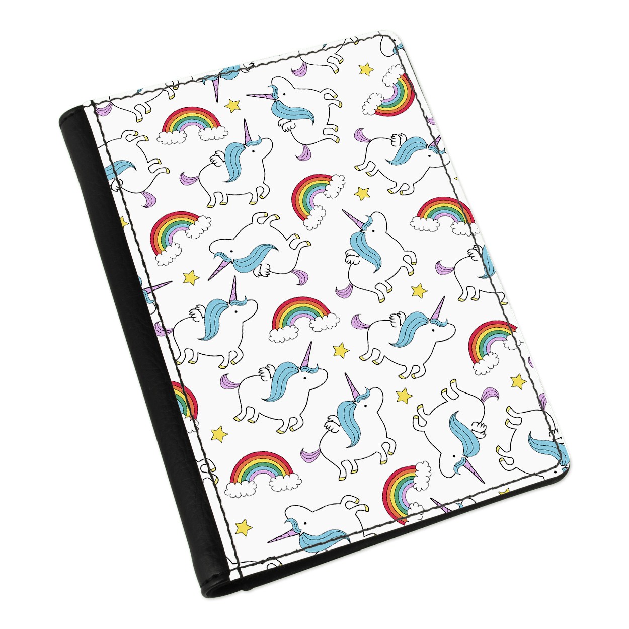 Unicorns & Rainbows Pattern Passport Holder Wallet Cover