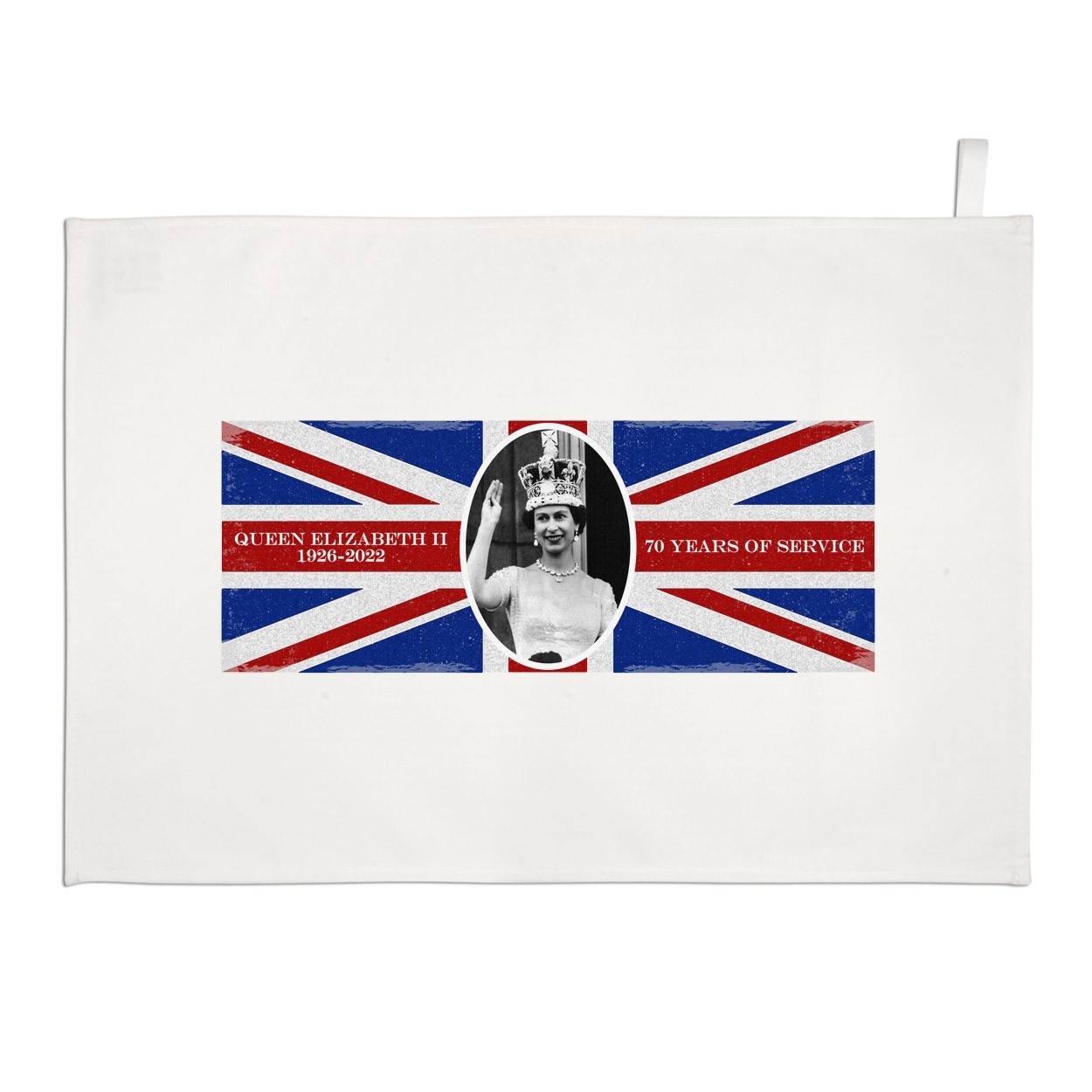 Union Jack Queen Elizabeth II 1926 - 2022 Tea Towel Dish Cloth Flag Commemorative Gift Her Majesty