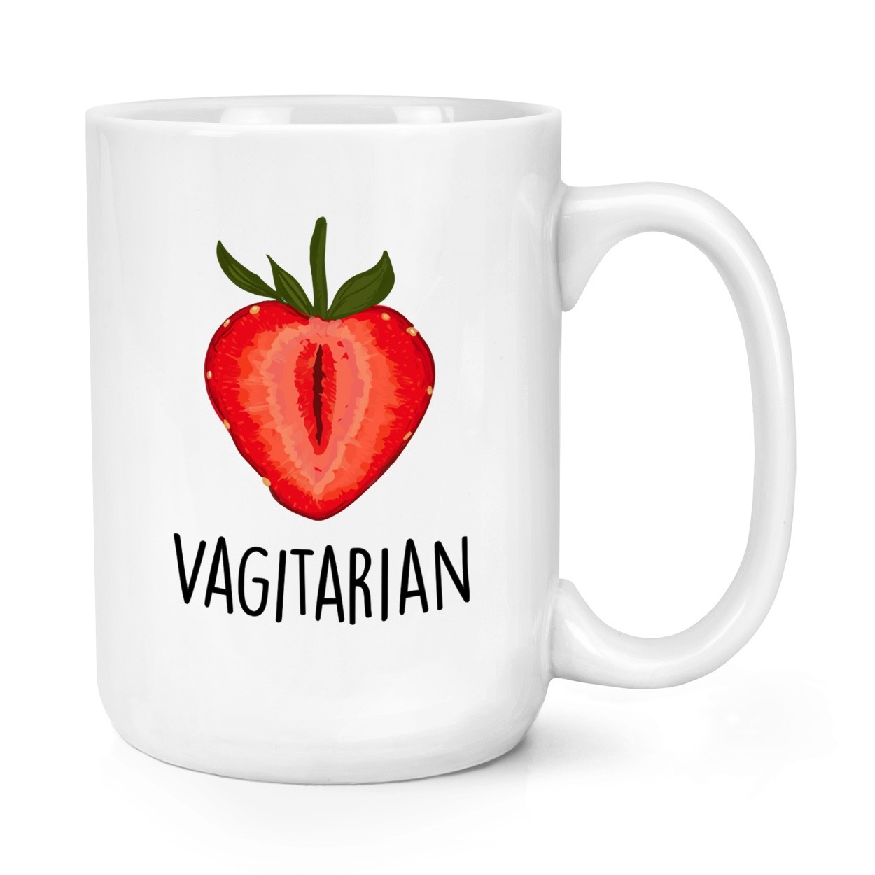 Vagitarian Strawberry Lesbian Gay Funny Joke LGBT 15oz Large Mug Cup Valentines Day Birthday