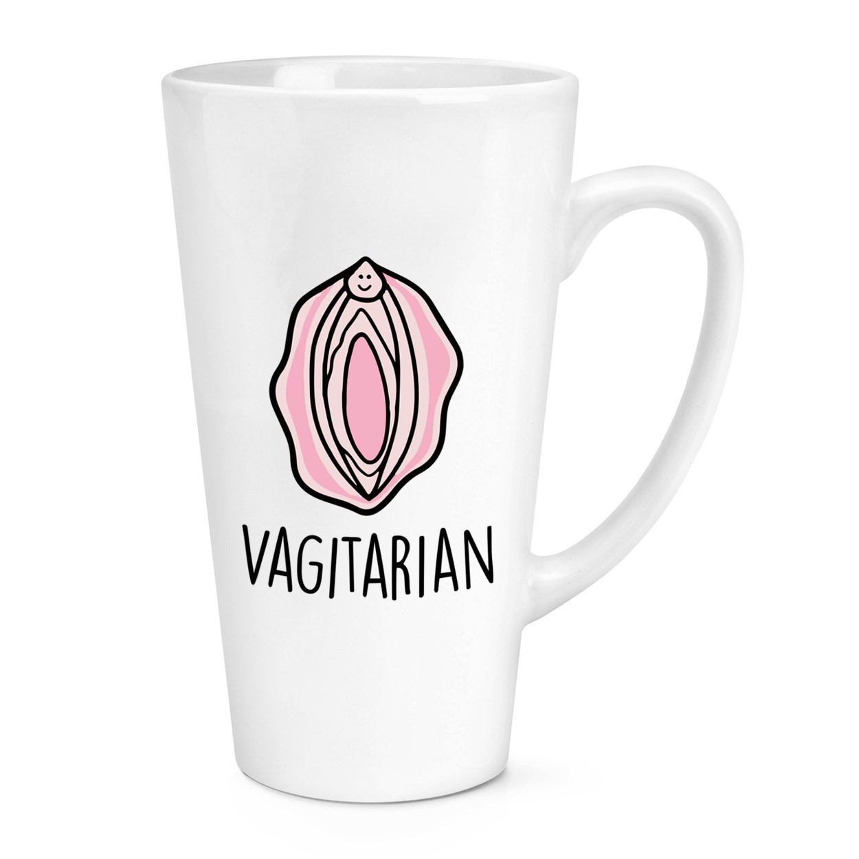 Vagitarian Cartoon Lesbian Gay Funny Joke LGBT 17oz Large Latte Mug Cup Valentines Day Birthday