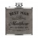Personalised 6oz PU Leather Hip Flask Grey Custom Any Name Date Wedding Knot - Best Man/Maid Of Honour/Groom/Groomsman/Bridesmaid/Bride/Father Mother of the/Usher Premium Quality